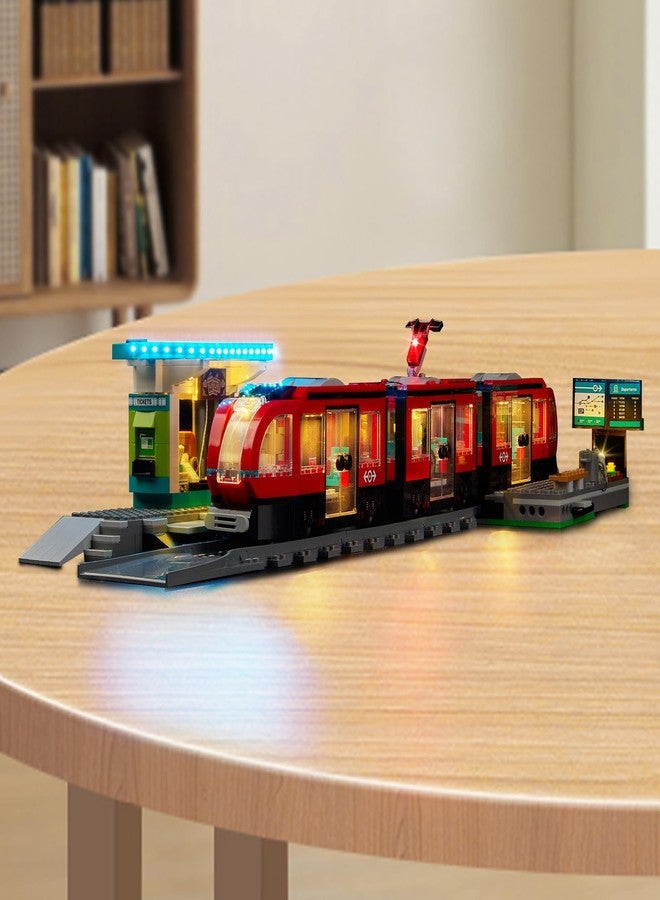 Kyglaring طقم إضاءة LED من Kyglaring متوافق مع مكعبات بناء Lego Downtown Streetcar and Station 60423، ملحقات إضاءة لعرض المدينة، (الإضاءة فقط، النموذج غير متضمن)، الإصدار الكلاسيكي. - Image 4